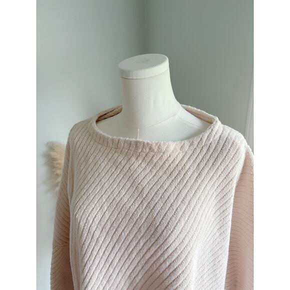 Free People I Can't Wait Oversized Ribbed Dolman Cropped Sweater Medium Cream - Picture 4 of 11